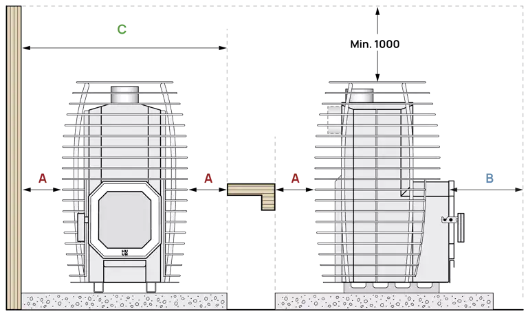 HUUM Hive Flow Mini LS Wood-fired Sauna Heater