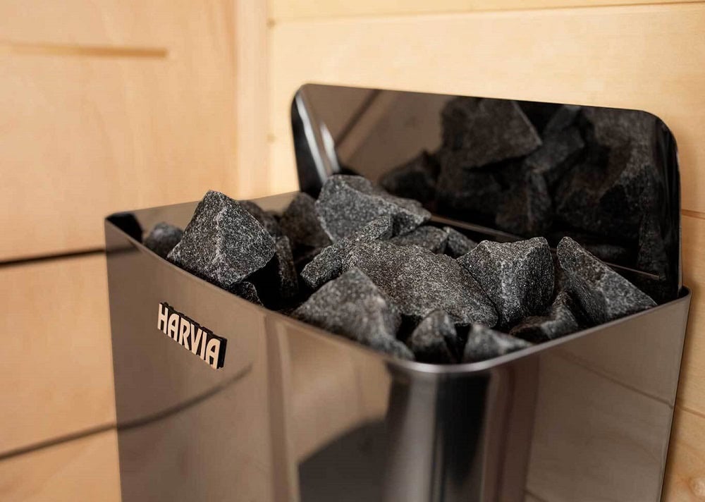 Harvia The Wall SW E Electric Sauna Heater – Black Steel